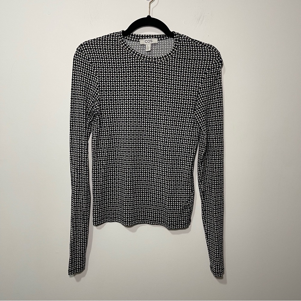 COS Black and White Long Sleeve Top - Picture 2 of 9